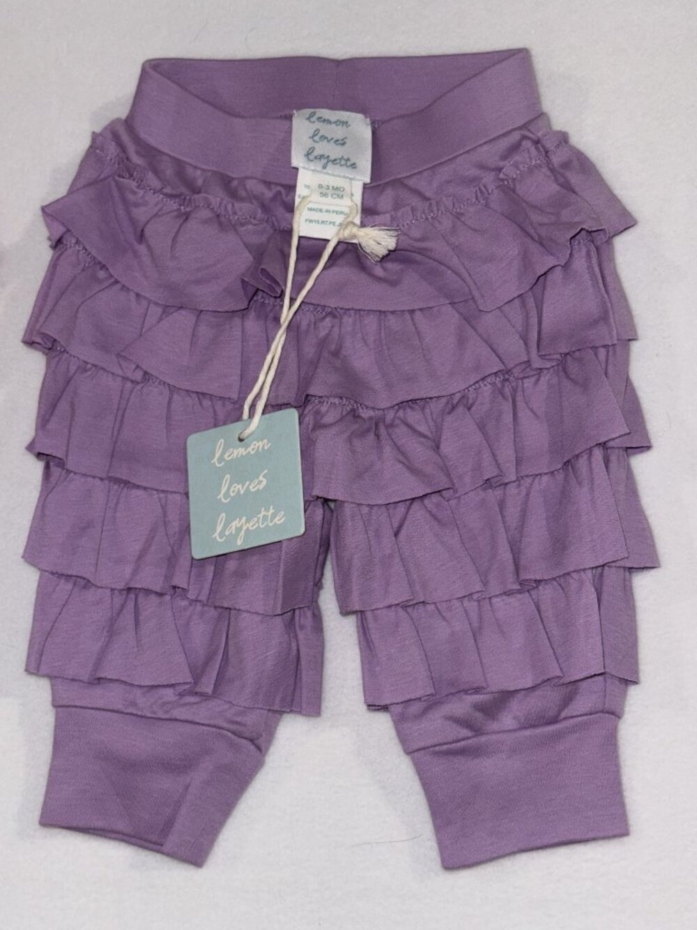 Lemon Loves Layette Ruffle Pants | Pima Cotton Boutique Baby | Size 0–3M